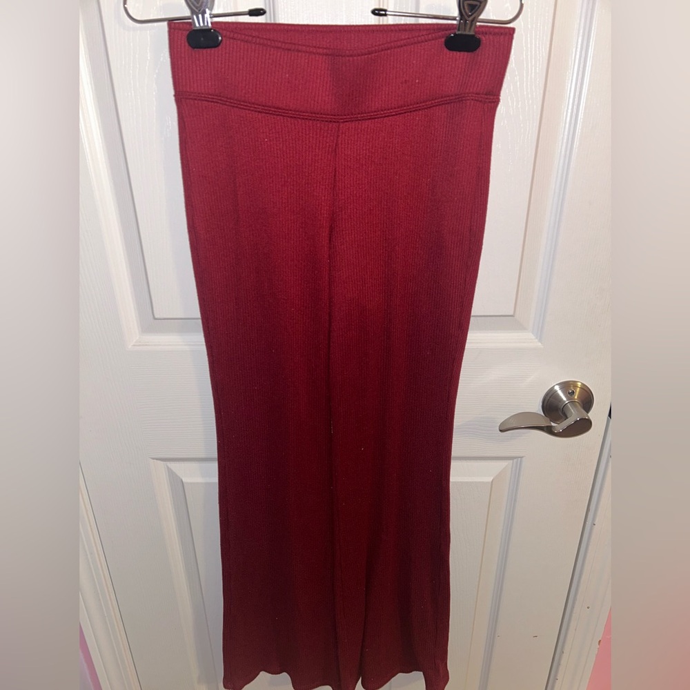 Gilly Hicks Deep Red Ribbed Pants